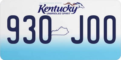 KY license plate 930JOO