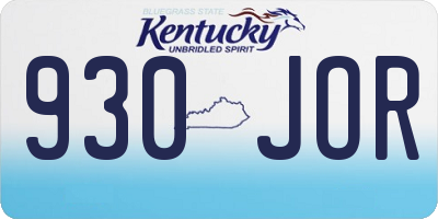 KY license plate 930JOR
