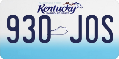 KY license plate 930JOS