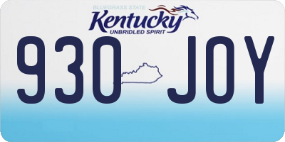 KY license plate 930JOY