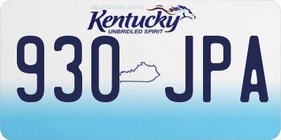 KY license plate 930JPA