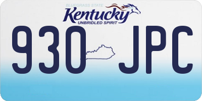 KY license plate 930JPC