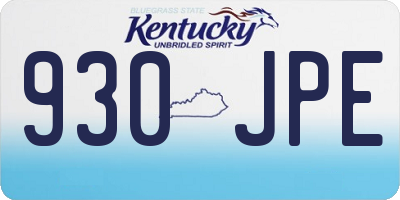 KY license plate 930JPE