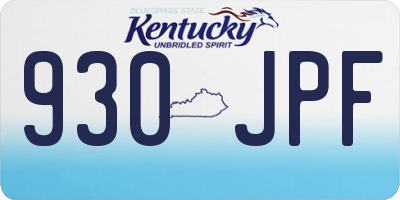 KY license plate 930JPF