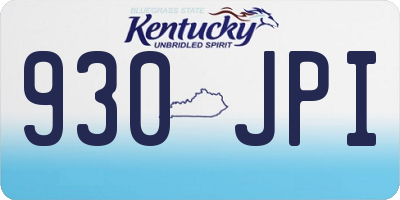 KY license plate 930JPI