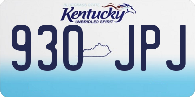 KY license plate 930JPJ