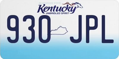 KY license plate 930JPL
