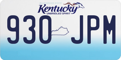 KY license plate 930JPM