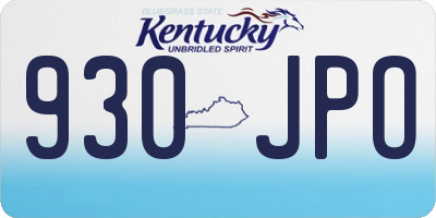 KY license plate 930JPO