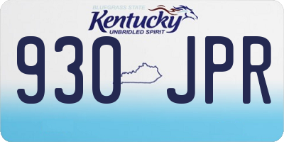 KY license plate 930JPR