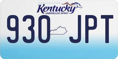 KY license plate 930JPT