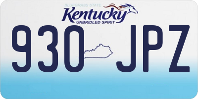 KY license plate 930JPZ