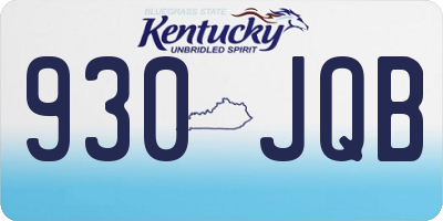 KY license plate 930JQB