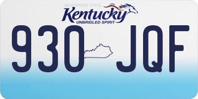 KY license plate 930JQF