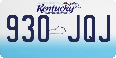 KY license plate 930JQJ