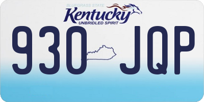 KY license plate 930JQP