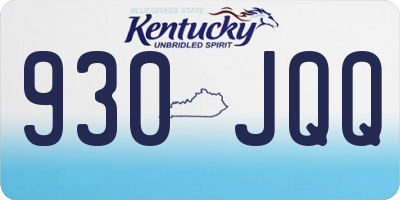 KY license plate 930JQQ