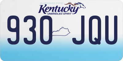 KY license plate 930JQU