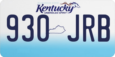 KY license plate 930JRB