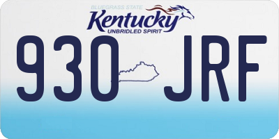 KY license plate 930JRF
