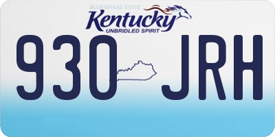 KY license plate 930JRH