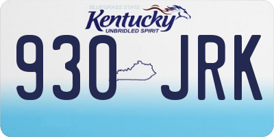KY license plate 930JRK