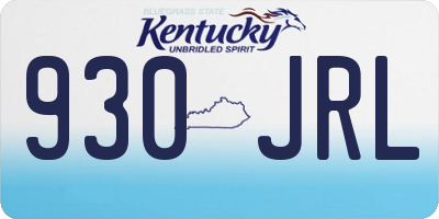 KY license plate 930JRL