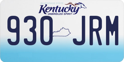 KY license plate 930JRM