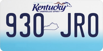 KY license plate 930JRO