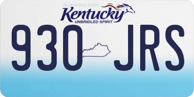KY license plate 930JRS