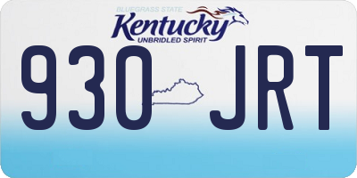KY license plate 930JRT