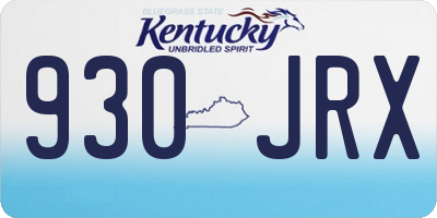KY license plate 930JRX