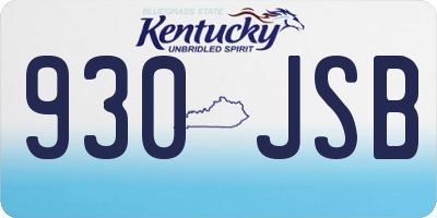 KY license plate 930JSB