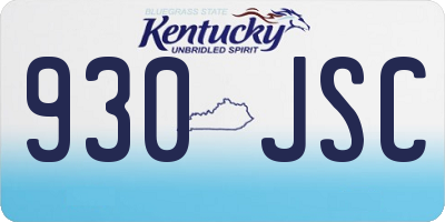 KY license plate 930JSC