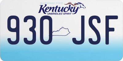 KY license plate 930JSF