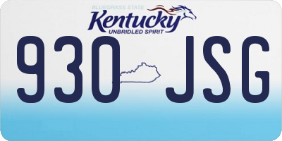 KY license plate 930JSG