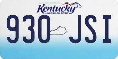 KY license plate 930JSI