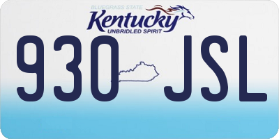 KY license plate 930JSL