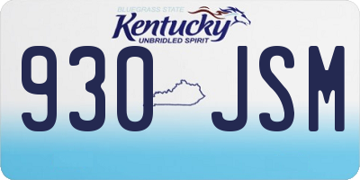KY license plate 930JSM