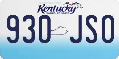 KY license plate 930JSO