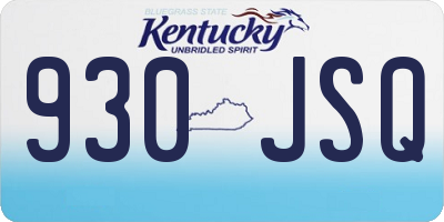 KY license plate 930JSQ