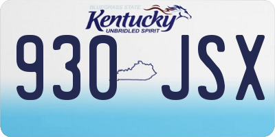 KY license plate 930JSX