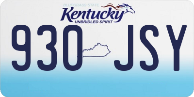 KY license plate 930JSY
