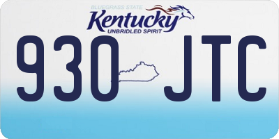 KY license plate 930JTC