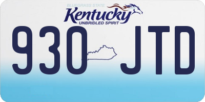 KY license plate 930JTD