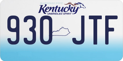 KY license plate 930JTF