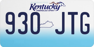 KY license plate 930JTG