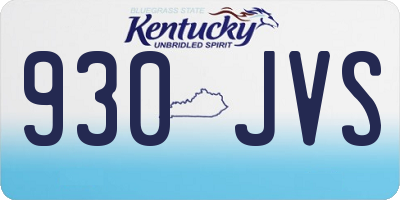 KY license plate 930JVS