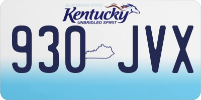 KY license plate 930JVX