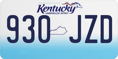 KY license plate 930JZD
